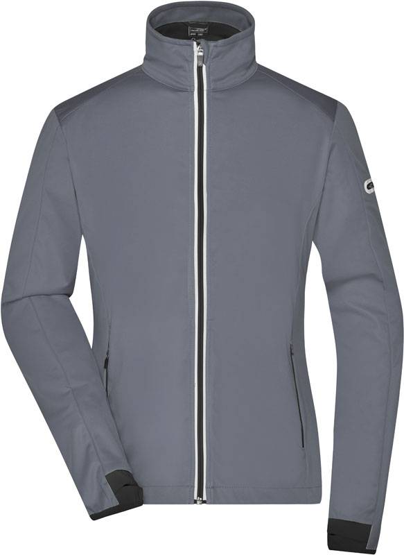 James&Nicholson|JN 1125, Dámska 3vrstv.softshell bunda, sivá titan-čierna, S
