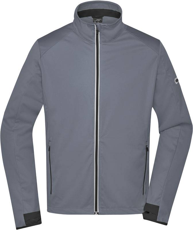 James&Nicholson|JN 1126, Pánska 3vrstv.softshell bunda, sivá titan-čierna, S