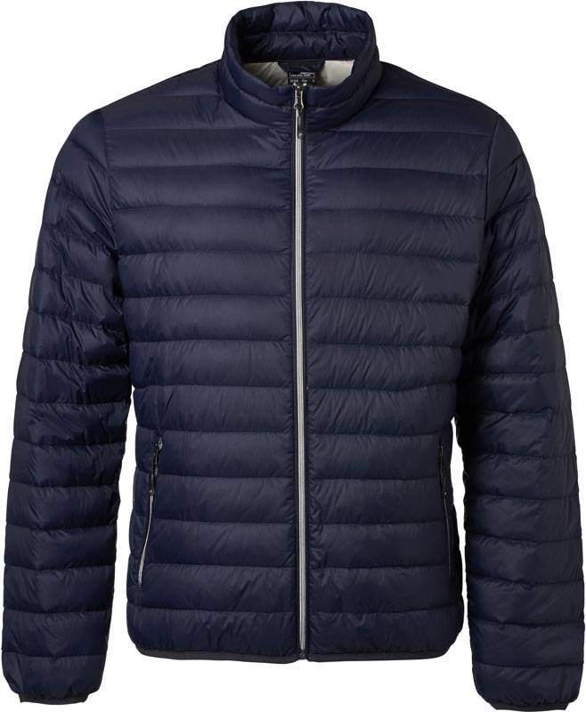 James&Nicholson|JN 1140, Pánska páperová bunda, modrá navy-sivá silver, S