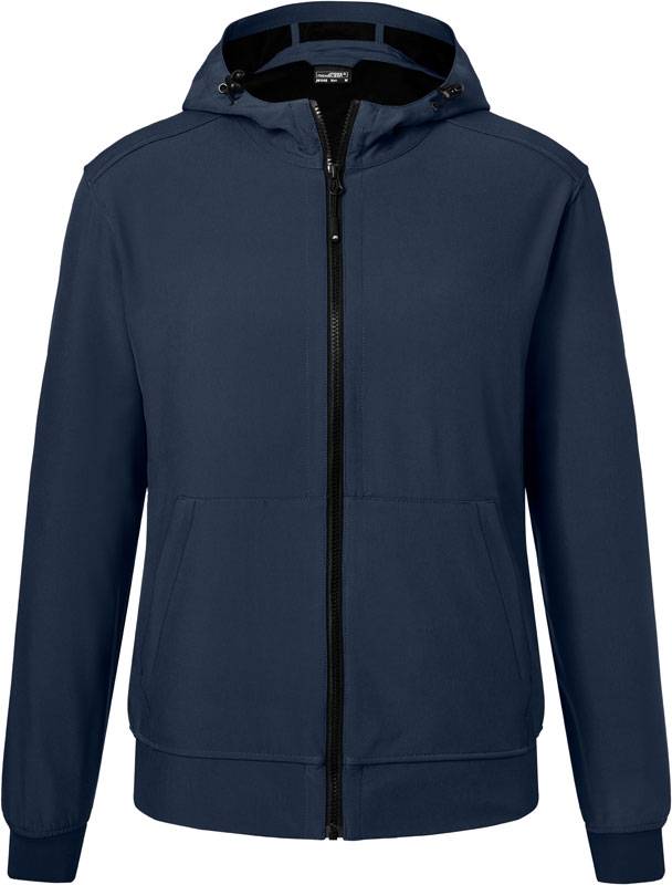James & Nicholson | JN 1146, Pánska 2-vrstvová softshell bunda s kapucňou, modrá navy, 3XL