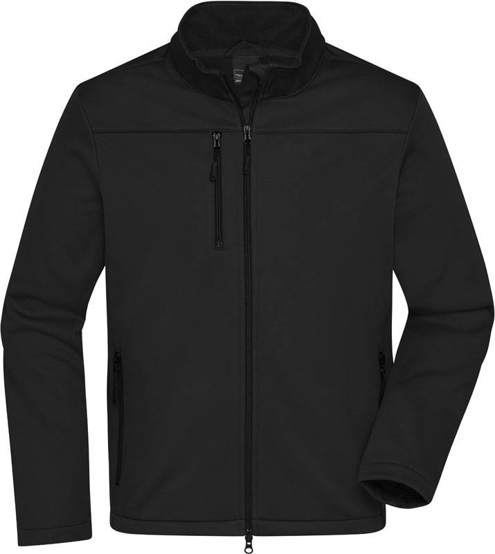 James & Nicholson | JN 1172, Pánská 3-vrstvá softshell bunda, černá, XXL