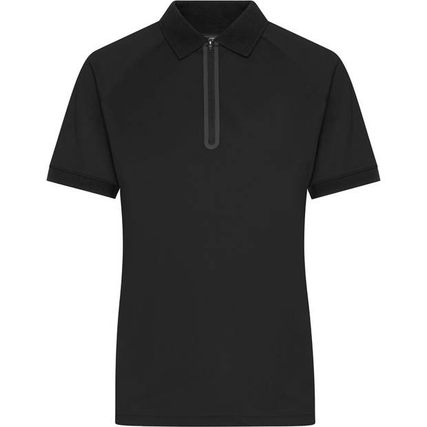 James & Nicholson | JN 1307, Dámské polo se zipem, černá - černá, XS James & Nicholson | JN 1307, Dámské polo se zipem, černá - černá, XS