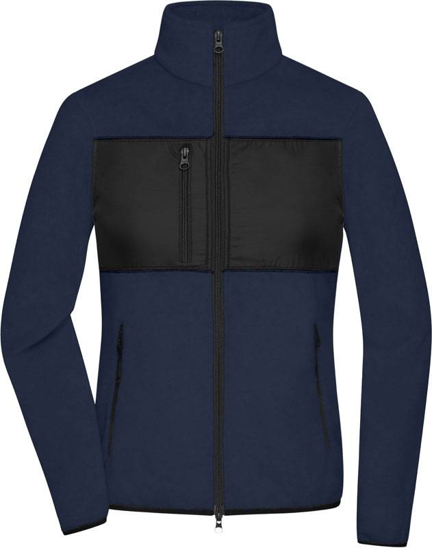 James&Nicholson|JN 1311, Dámska flís.bunda, modrá navy-čierna, XS