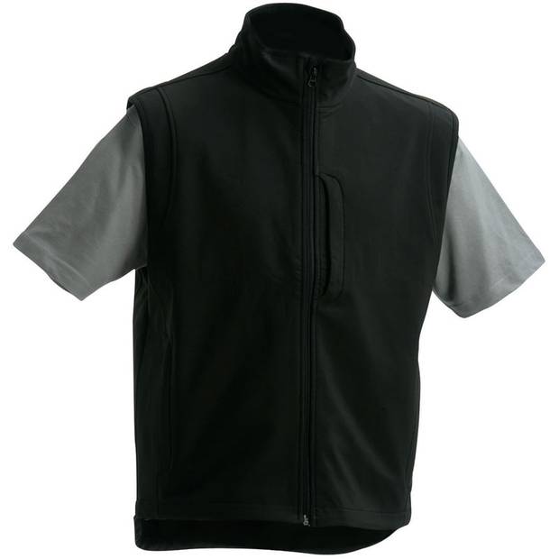 James & Nicholson | JN 136, Pánská 3-vrstvá softshell vesta, černá, S James & Nicholson | JN 136, Pánská 3-vrstvá softshell vesta, černá, S
