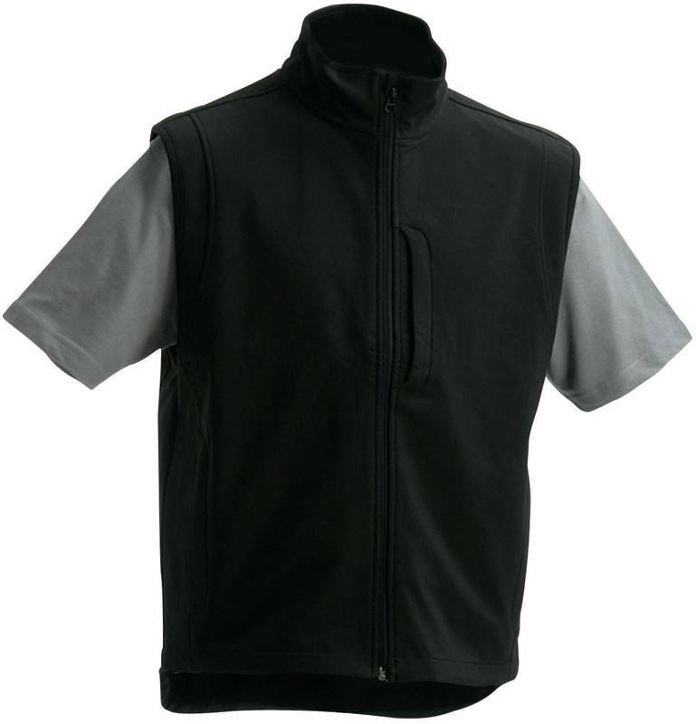 James & Nicholson | JN 136, Pánska 3-vrstvová softshell vesta, čierna, XL