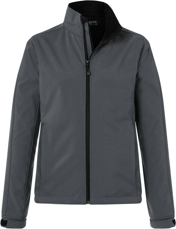 James&Nicholson|JN 137, Dámska 3vrstv.softshell bunda, sivá carbon, M