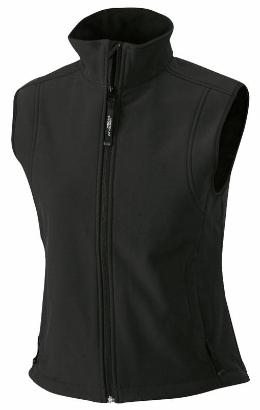 James & Nicholson | JN 138, Dámska 3-vrstvová softshell vesta, čierna, L