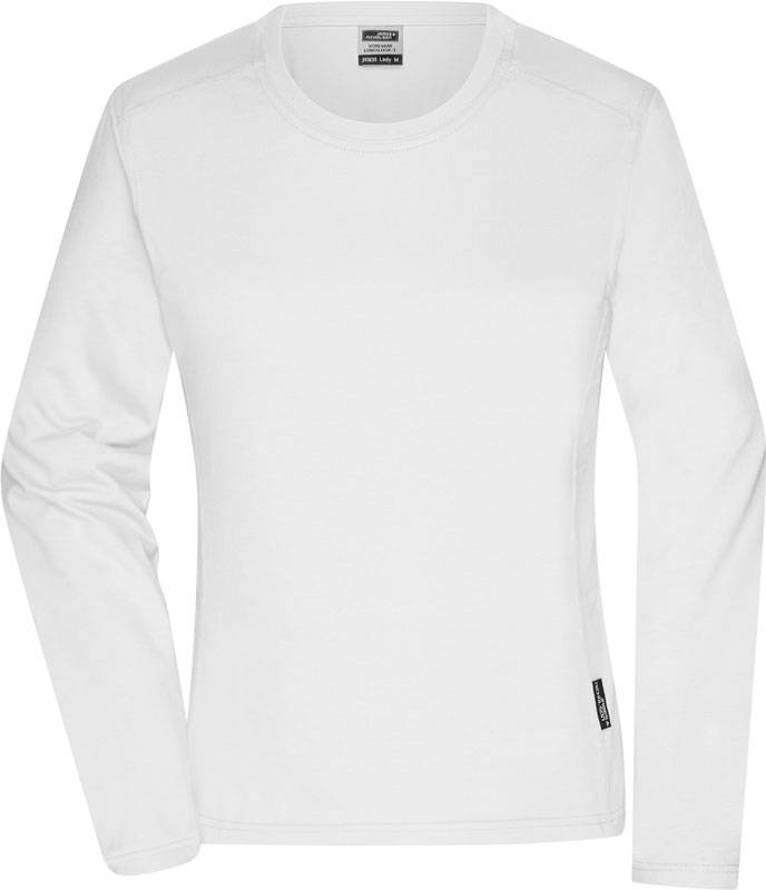 James & Nicholson | JN 1839, Dámske prac. tričko s dl. rukávom, biela, M