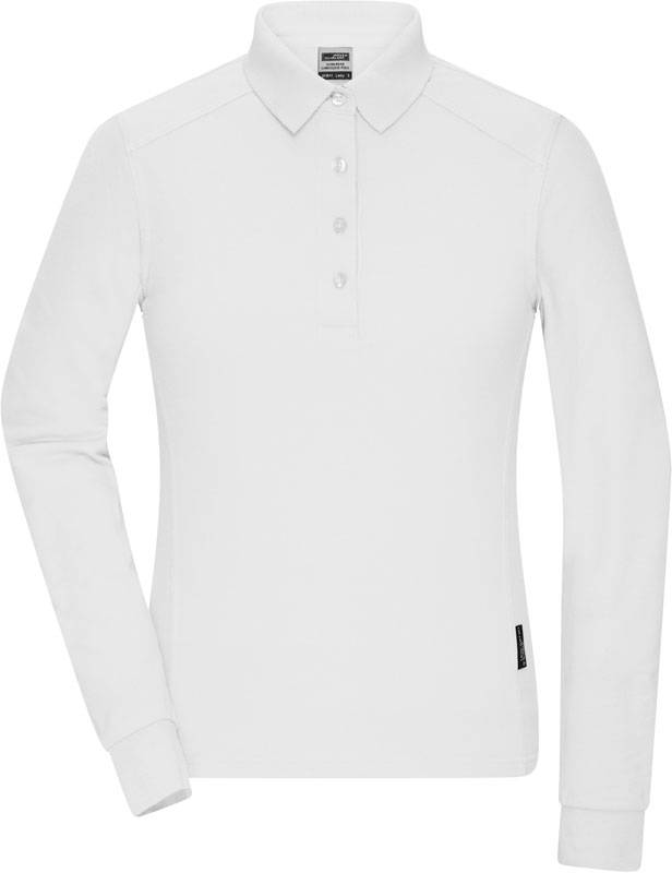James & Nicholson | JN 1841, Dámské prac. polo s dl. rukávem, bílá, L
