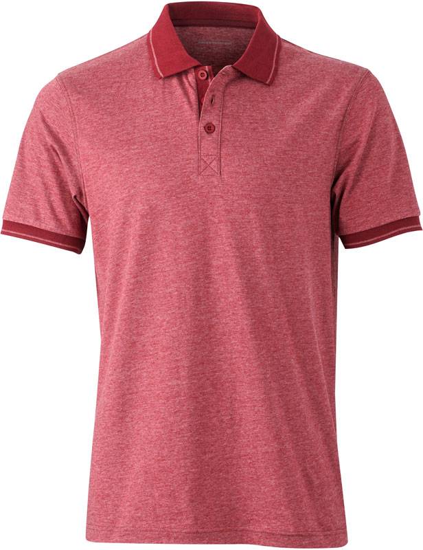 James & Nicholson | JN 706, Pánske polo, červená wine melange - červená wine, XL