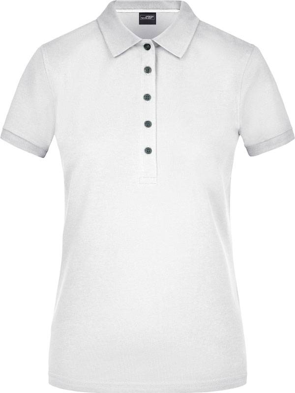 James & Nicholson | JN 707, Dámske pima piqué polo, biela, XXL