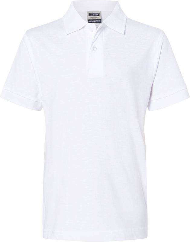 James & Nicholson | JN 70K, Dětské piqué polo, bílá, XS