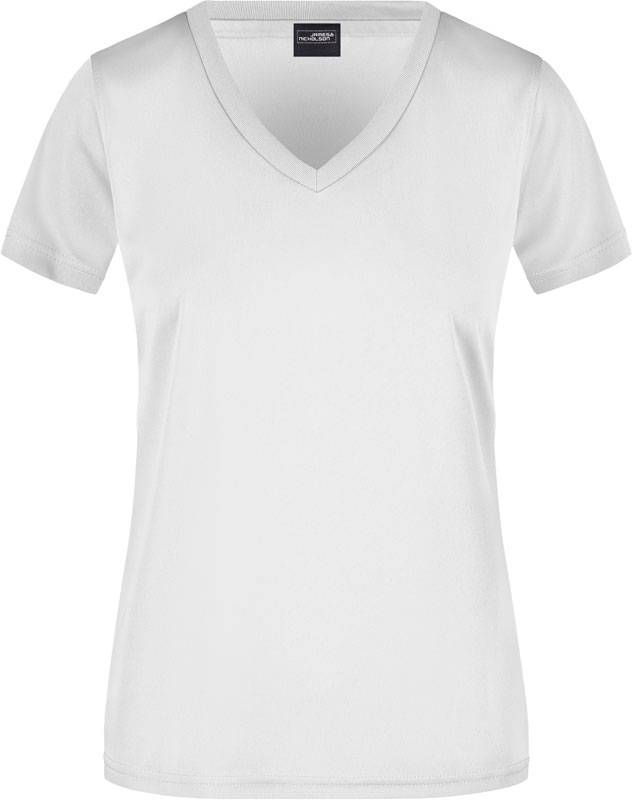 James & Nicholson | JN 735, Dámské tričko s výstřihem do V, bílá, S