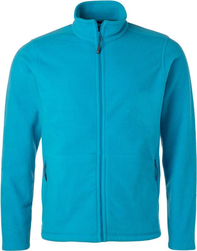 James&Nicholson|JN 782, Pánska flís.bunda, modrá Turquoise, XXL
