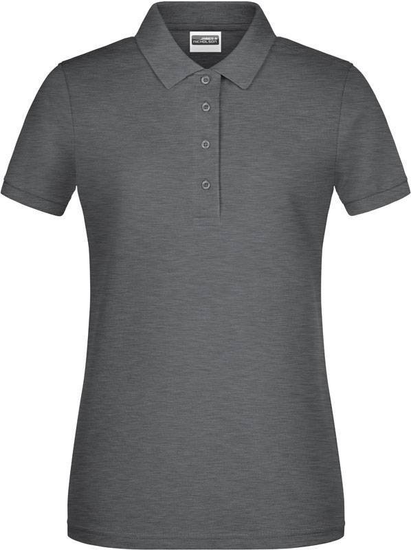 James & Nicholson | JN 8009, Dámske piqué polo z bio bavlny, čierna Heather, M