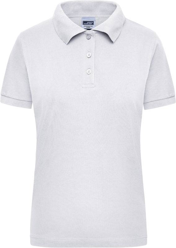 James & Nicholson | JN 803, Dámske pracovné piqué polo z ťažkej bavlny, biela, M