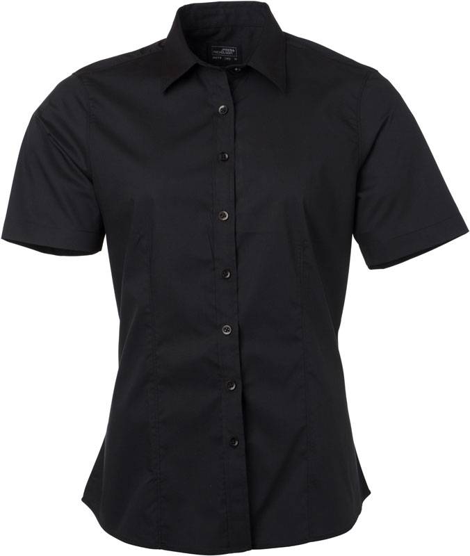 James & Nicholson | JN679, Popelínová blúzka s kr. rukávom, čierna, M
