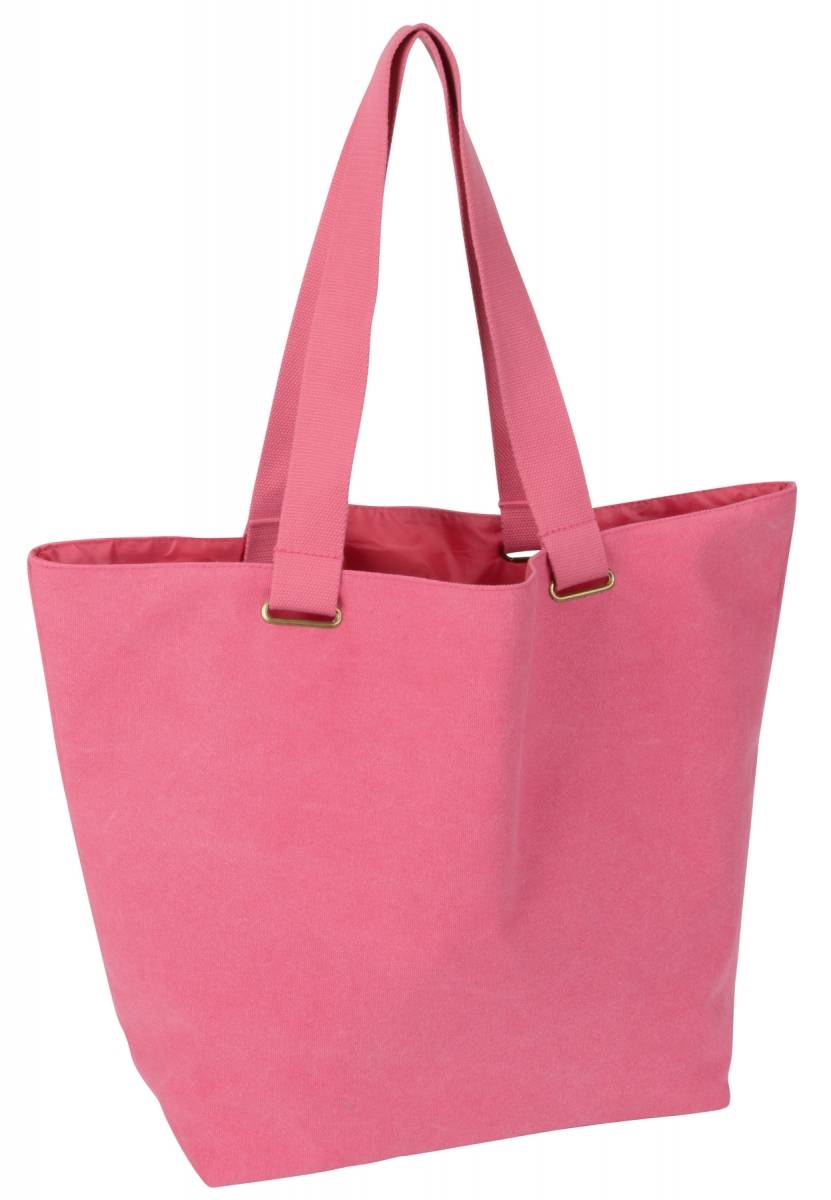 Jednofarebná bavlnená plážová taška s ušami, ružová
