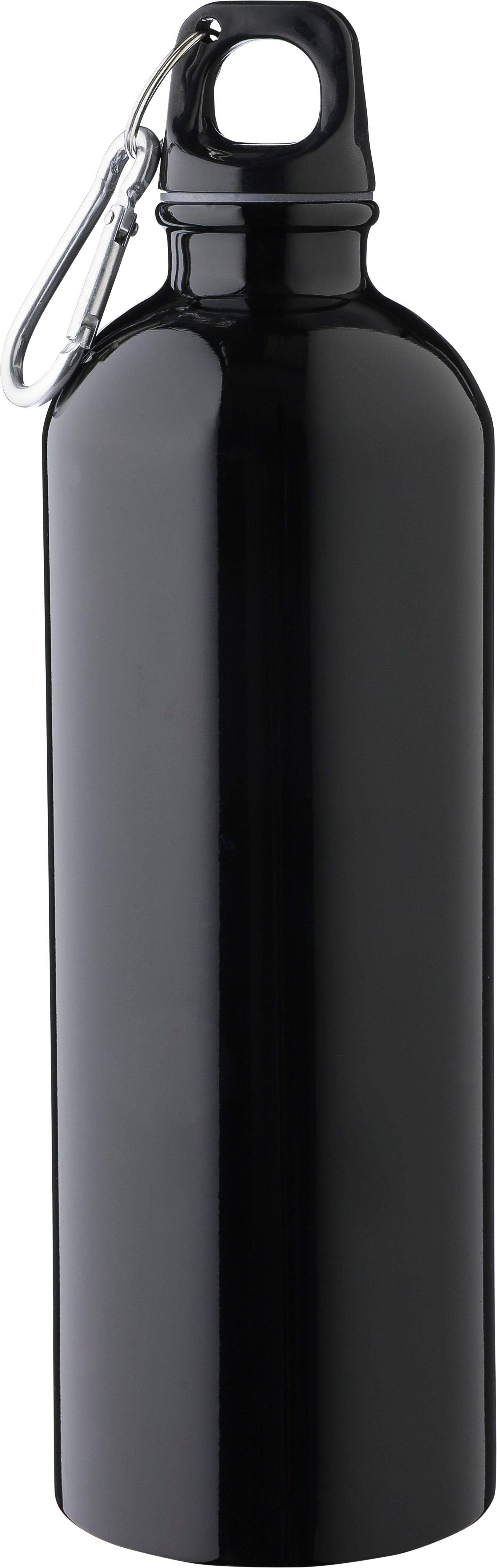 Jednostenná fľaša z recyklovanej nehrdzavejúcej ocele (750 ml) Emeric, čierna