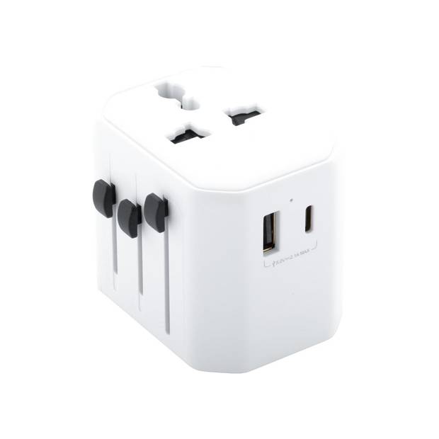 Jetsetter cestovný adaptér, biela Jetsetter cestovný adaptér, biela