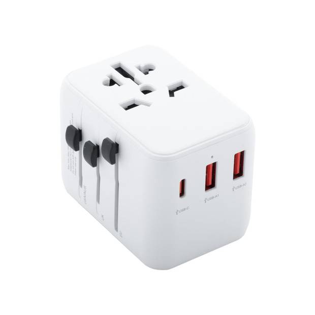 Jetsetter Plus cestovný adaptér, biela Jetsetter Plus cestovný adaptér, biela