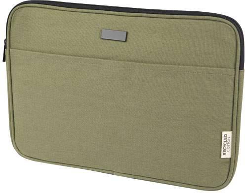 Joey 14" GRS recycled canvas laptop sleeve 2L, zelená Olive
