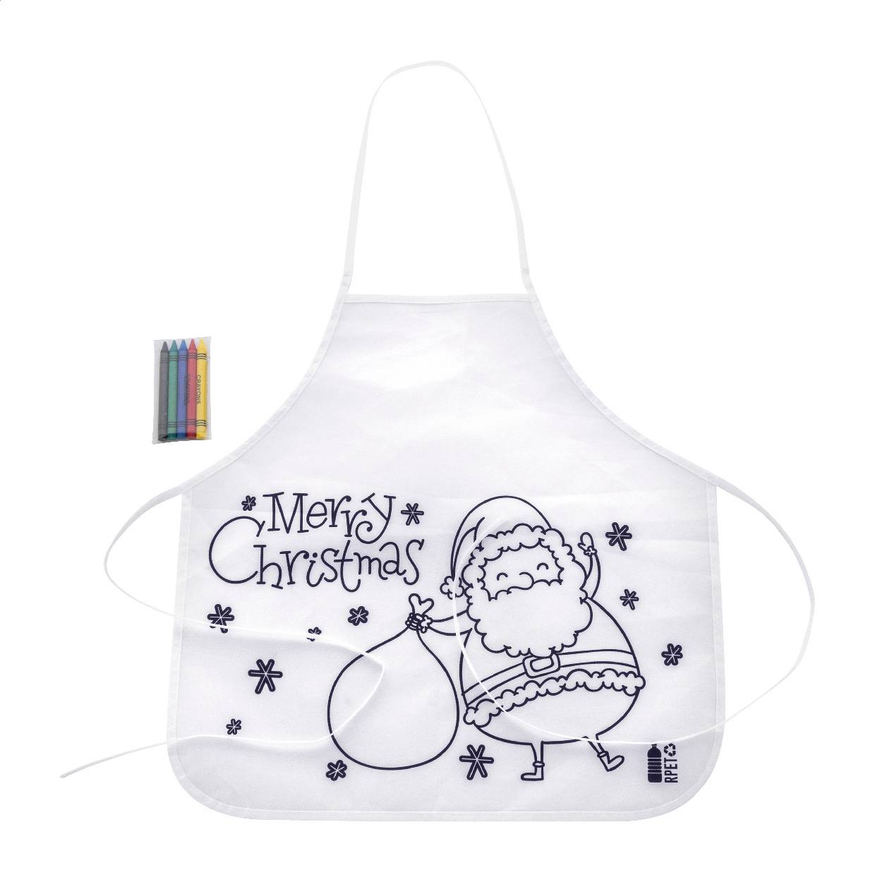 Julfar Cook vianočná zástera pre deti na vyfarbenie, biela