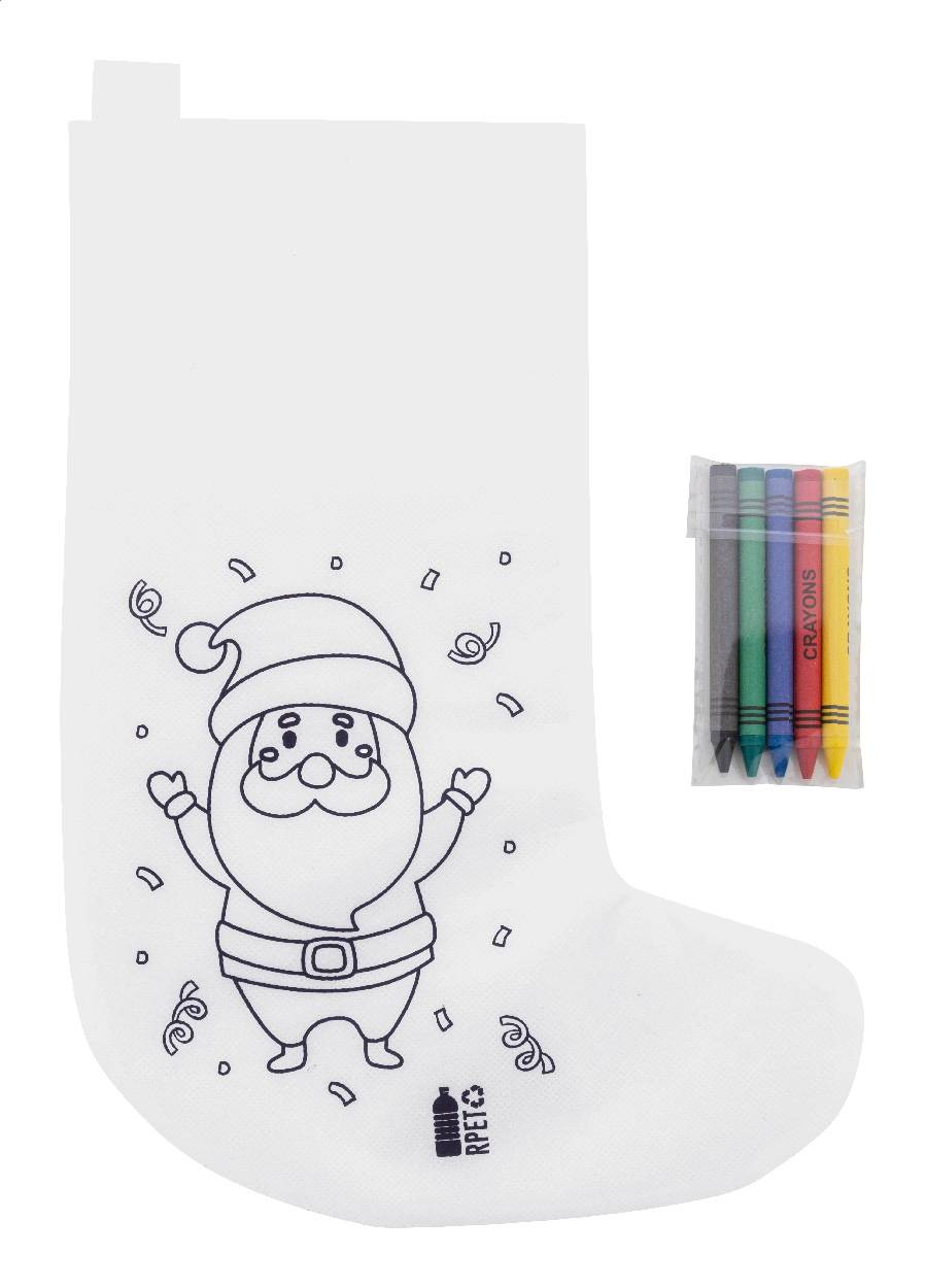 Julfar Gift vianočná pančucha na vyfarbenie, biela