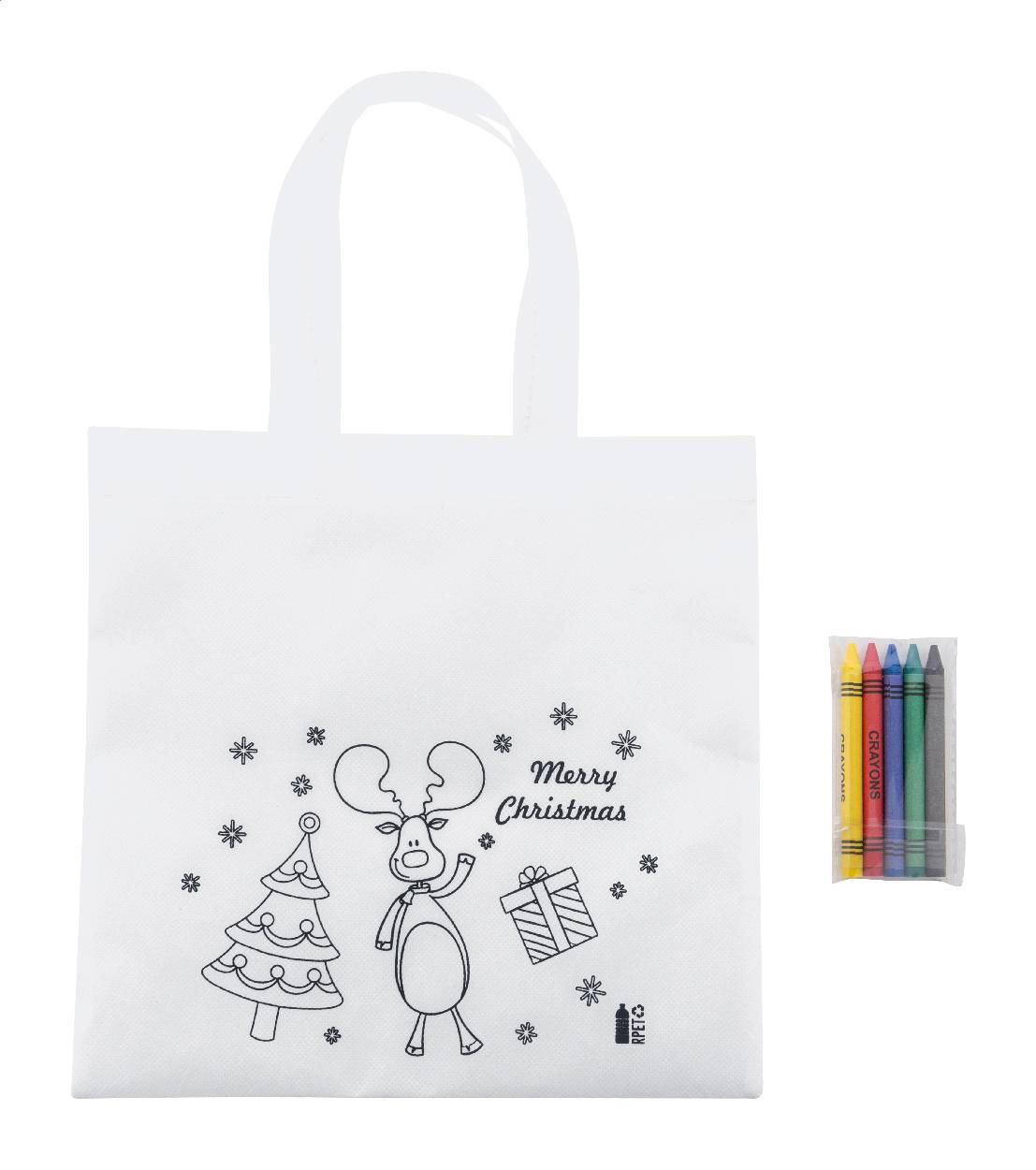 Julfar Shop vianočná taška na vyfarbenie, biela