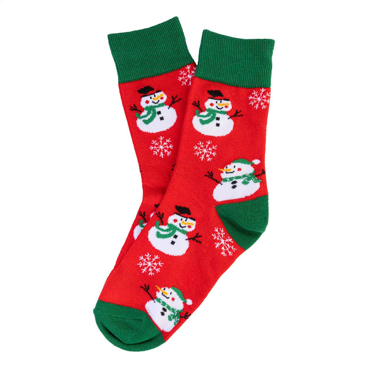 Julsokka vianočné ponožky, snehuliak, červená