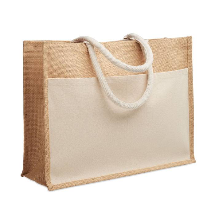 Jutová nákupná taška, hnedá Beige
