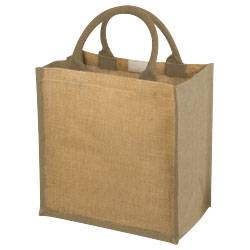 Jutová nákupní taška, barevné uši, přírodní