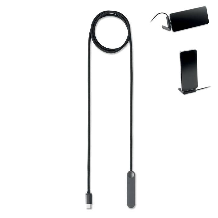 Kábel 60W USB-C so stojanom, čierna