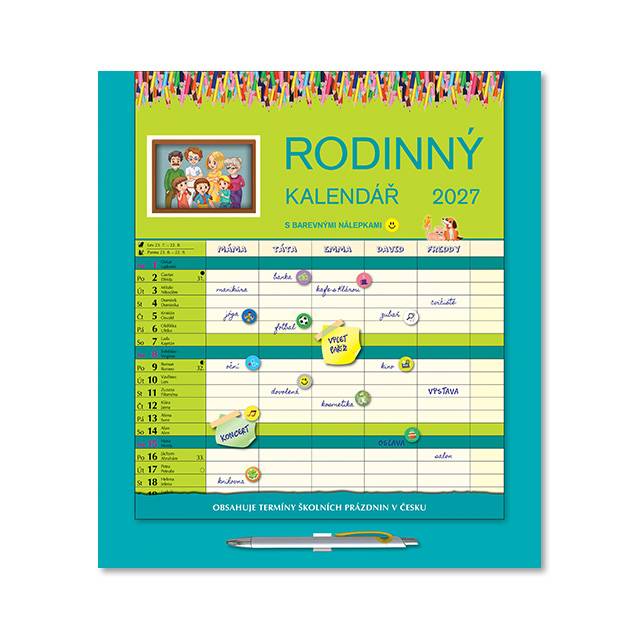 Kalendář 2027 nástěnný: RODINNÝ KALENDÁŘ