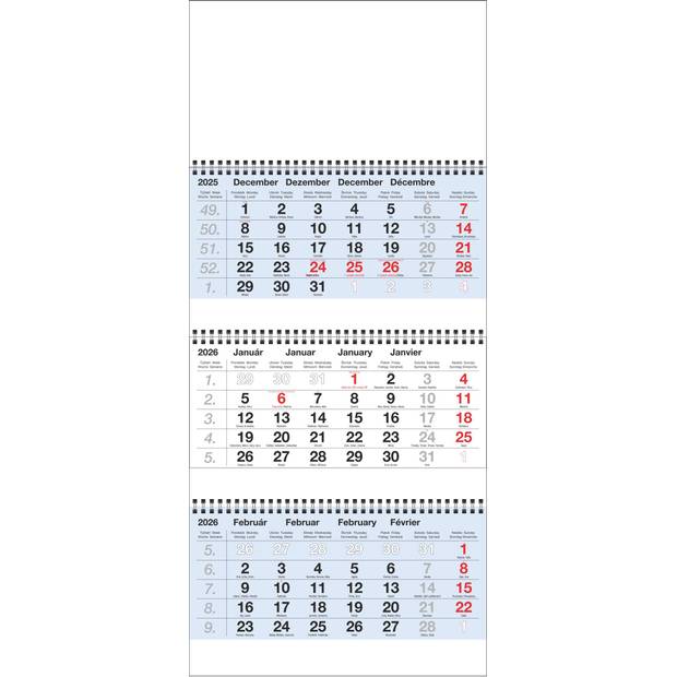 Kalendár 3M MAXI modrá, 2026 Kalendár 3M MAXI modrá, 2026