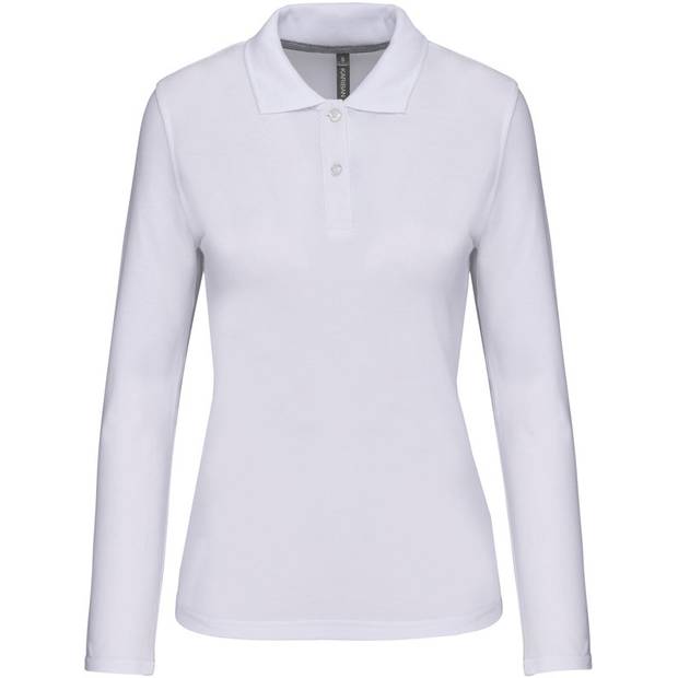 Kariban | K244, Dámske piqué polo s dlhým rukávom, biela, S Kariban | K244, Dámske piqué polo s dlhým rukávom, biela, S