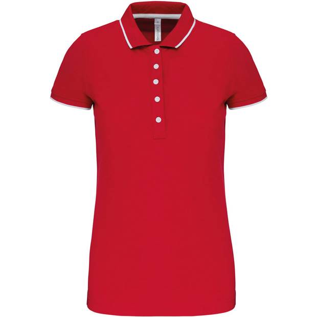 Kariban | K252, Dámske kontrastné piqué polo, červená - biela - modrá Navy, S Kariban | K252, Dámske kontrastné piqué polo, červená - biela - modrá Navy, S