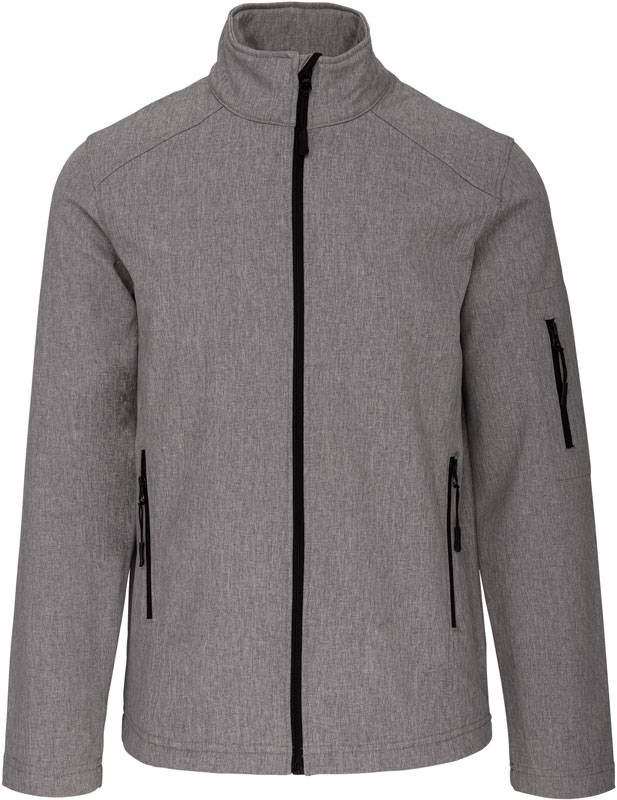 Kariban|K401, Pánska 3vrstv.softshell bunda, sivá Marl, XXL
