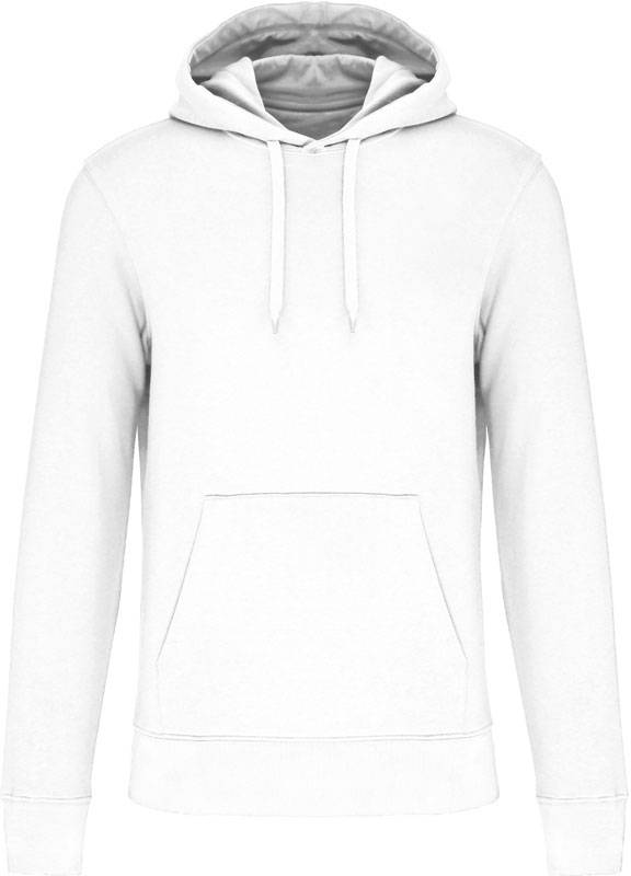 Kariban | K4027, Pánska ekologická mikina s kapucňou, biela, XL