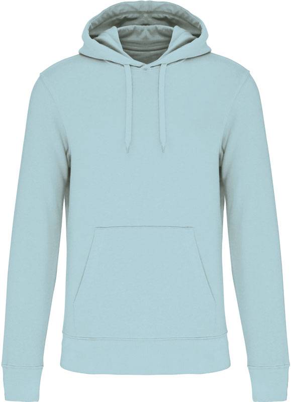 Kariban | K4027, Pánska ekologická mikina s kapucňou, modrá Ice Mint, XL