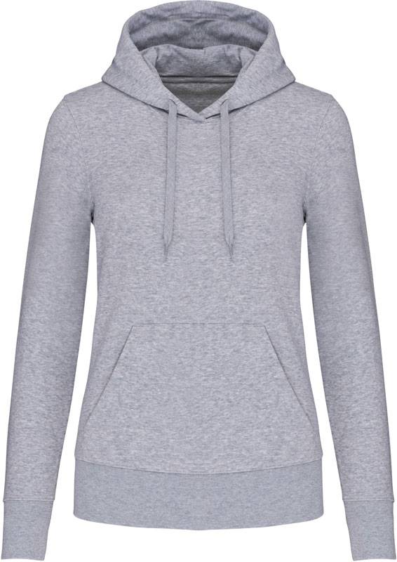 Kariban | K4028, Dámska ekologická mikina s kapucňou, sivá Oxford, XL