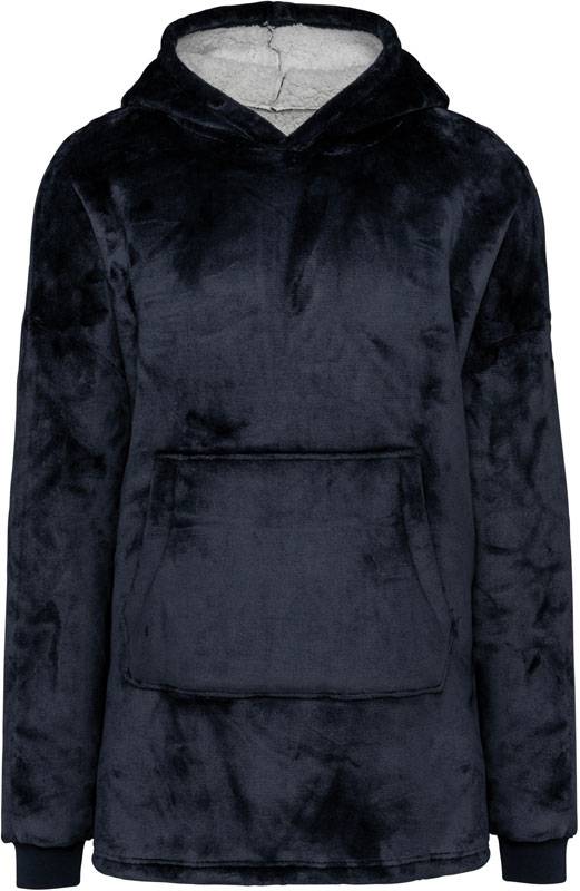Kariban | K410, Loungewear Sherpafleece mikina s kapucňou, modrá Night Navy, onesize
