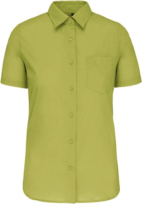 Kariban | K548, Popelínová Blúzka "Judith" s kr. rukávom, zelená Burnt Lime, 3XL