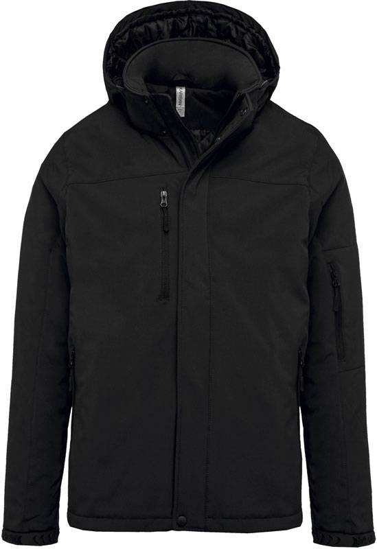Kariban | K650, Pánska 3-vrstvá softshellová parka s kapucňou, čierna, XXL
