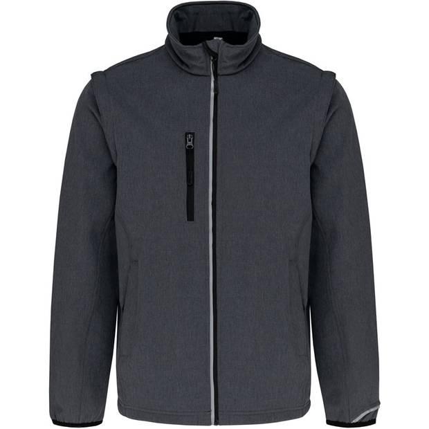 Kariban ProAct|PA323, 3vrstv.softshell bunda s odopínateľnými rukávmi, sivá Dark Marl, XL Kariban ProAct|PA323, 3vrstv.softshell bunda s odopínateľnými rukávmi, sivá Dark Marl, XL
