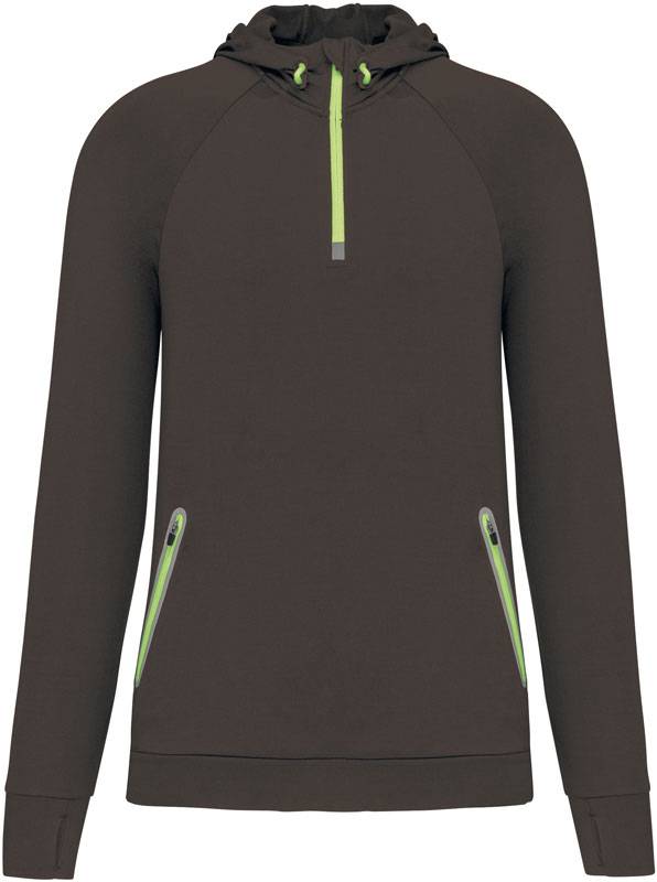 Kariban ProAct | PA360, Sportovní mikina s kapucňou a 1/4 zipsom, sivá Dark, 3XL