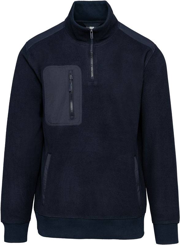 Kariban | WK905, Pracovná fleecová mikina s 1/4 zipsom, modrá Navy, 3XL
