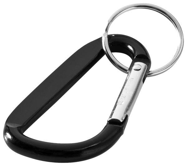 KARTUS kovová kľúčenka, karabína, čierna