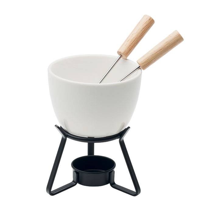 Keramická súprava na fondue, biela