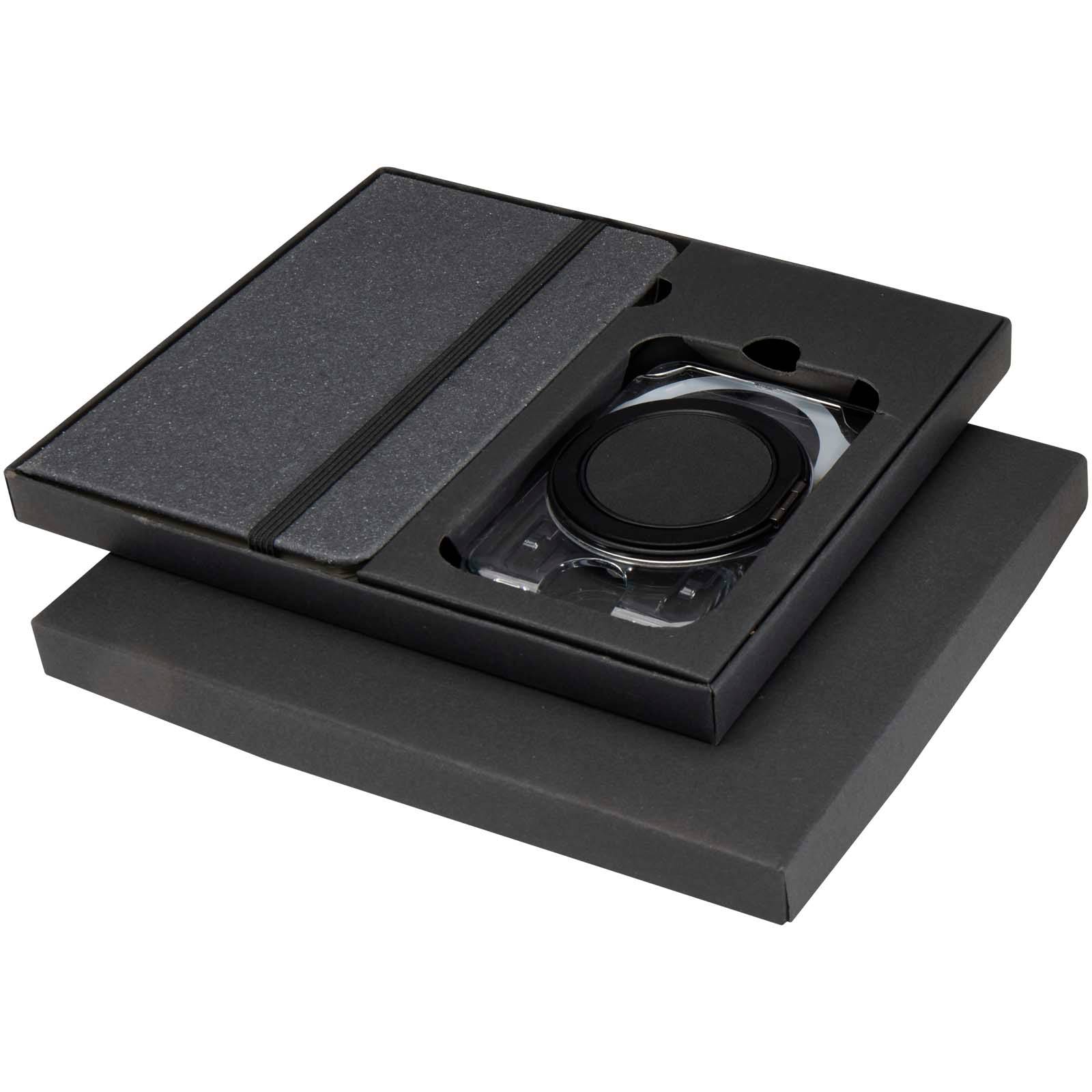 Kern darčeková sada zápisníka formátu A6 s pevnou obálkou a MagSafe peňaženky, sivá